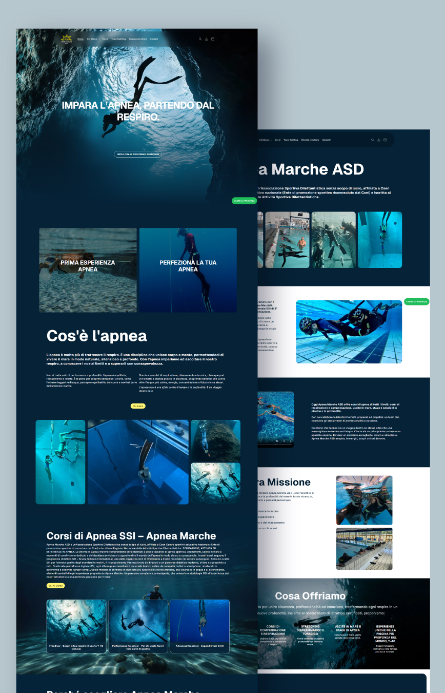 Design ecommerce Apnea Marche